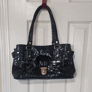 Liz Claiborne Glossy Black Shoulder Bag